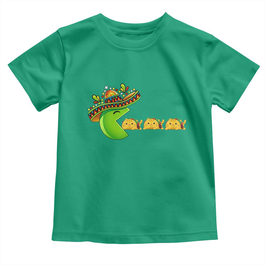 Cinco De Mayo Retro Game Toddler T Shirt Funny Sombrero Character Chasing Taco Cat TS12 Irish Green Print Your Wear