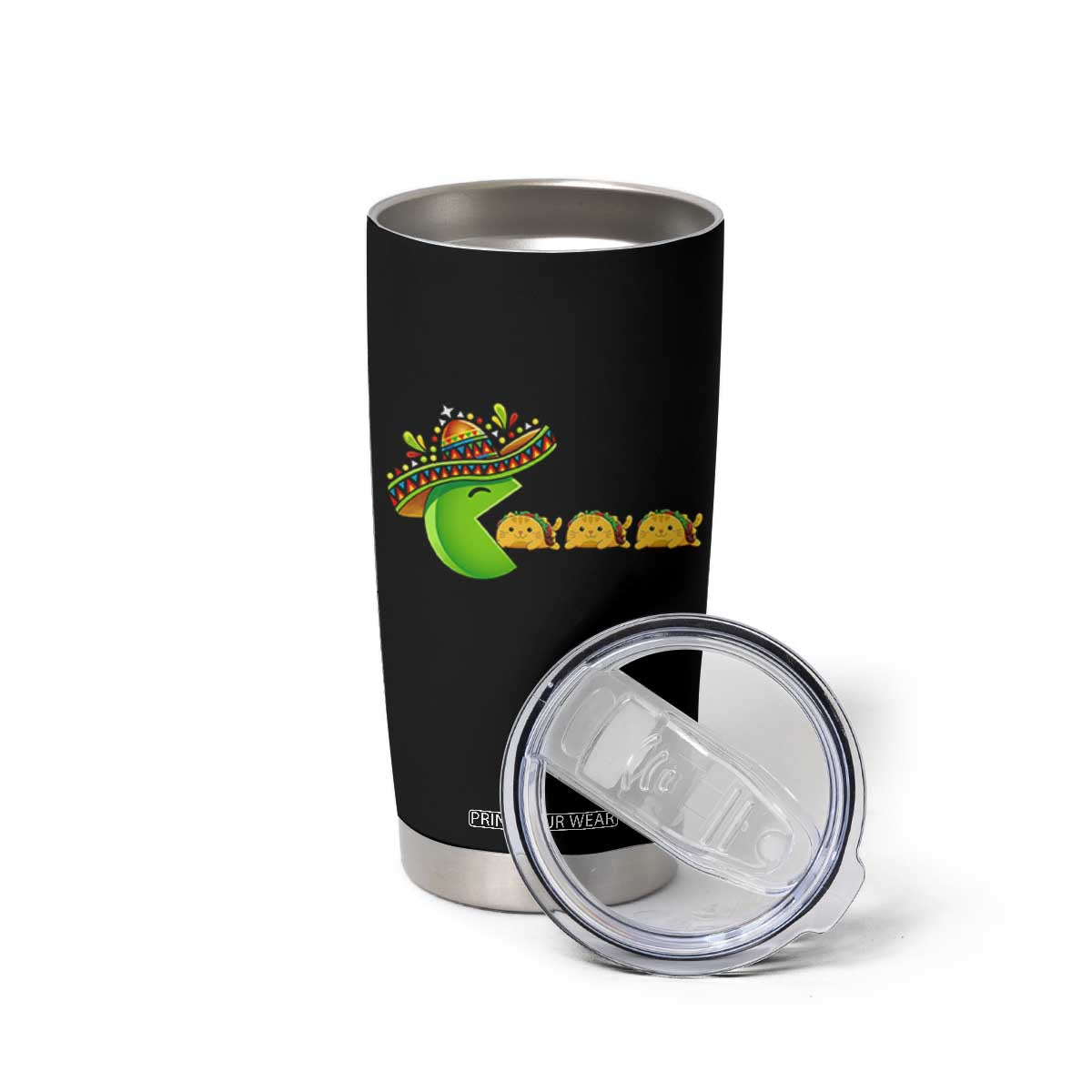 Cinco De Mayo Retro Game Tumbler Cup Funny Sombrero Character Chasing Taco Cat TS12 Print Your Wear