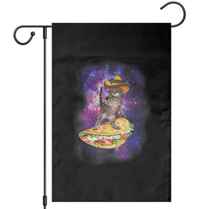 Funny Cinco De Mayo Cat Garden Flag Astronaut Kitten Flying A Taco TS12 Black Print Your Wear
