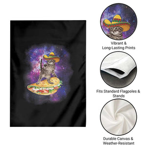Funny Cinco De Mayo Cat Garden Flag Astronaut Kitten Flying A Taco TS12 Print Your Wear