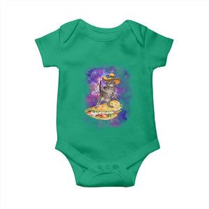 Funny Cinco De Mayo Cat Baby Onesie Astronaut Kitten Flying A Taco TS12 Irish Green Print Your Wear