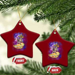 Funny Cinco De Mayo Cat Ceramic Ornament Astronaut Kitten Flying A Taco TS12 Print Your Wear