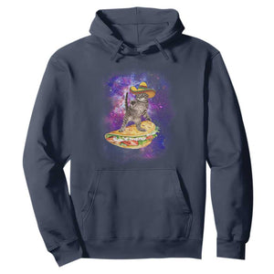 Funny Cinco De Mayo Cat Hoodie Astronaut Kitten Flying A Taco TS12 Navy Print Your Wear
