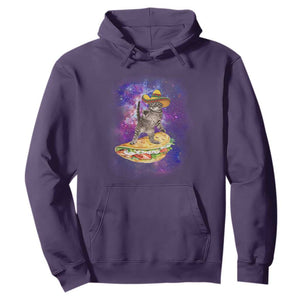 Funny Cinco De Mayo Cat Hoodie Astronaut Kitten Flying A Taco TS12 Purple Print Your Wear
