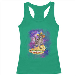 Funny Cinco De Mayo Cat Racerback Tank Top Astronaut Kitten Flying A Taco TS12 Irish Green Print Your Wear