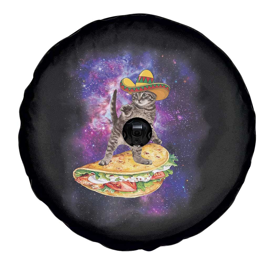 Funny Cinco De Mayo Cat Spare Tire Cover Astronaut Kitten Flying A Taco TS12 Print Your Wear