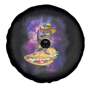 Funny Cinco De Mayo Cat Spare Tire Cover Astronaut Kitten Flying A Taco TS12 Print Your Wear