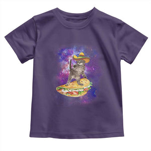 Funny Cinco De Mayo Cat Toddler T Shirt Astronaut Kitten Flying A Taco TS12 Purple Print Your Wear