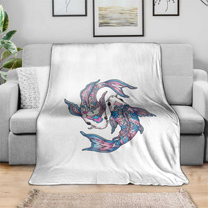 Transgender Ally Koi Fish Throw Blanket Funny Japanese Art Graphic TS12 Print Your Wear