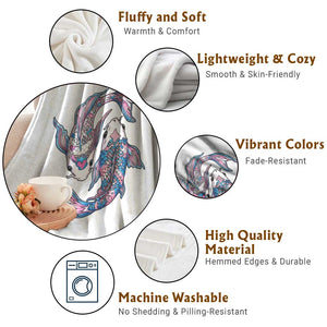 Transgender Ally Koi Fish Throw Blanket Funny Japanese Art Graphic TS12 Print Your Wear