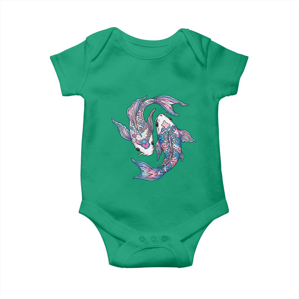 Transgender Ally Koi Fish Baby Onesie Funny Japanese Art Graphic