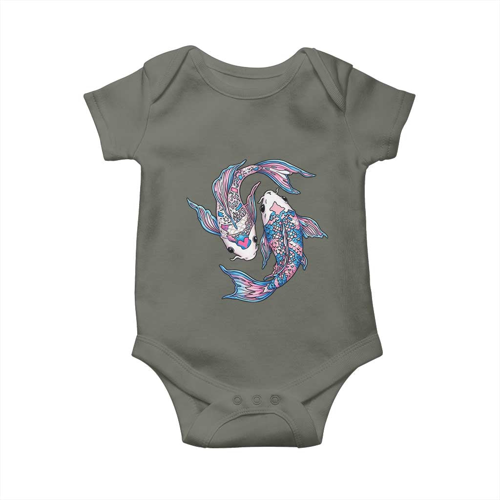 Transgender Ally Koi Fish Baby Onesie Funny Japanese Art Graphic