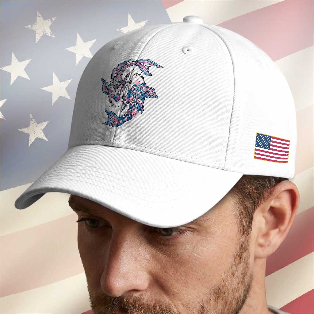 Transgender Ally Koi Fish Baseball Cap Funny Japanese Art Graphic