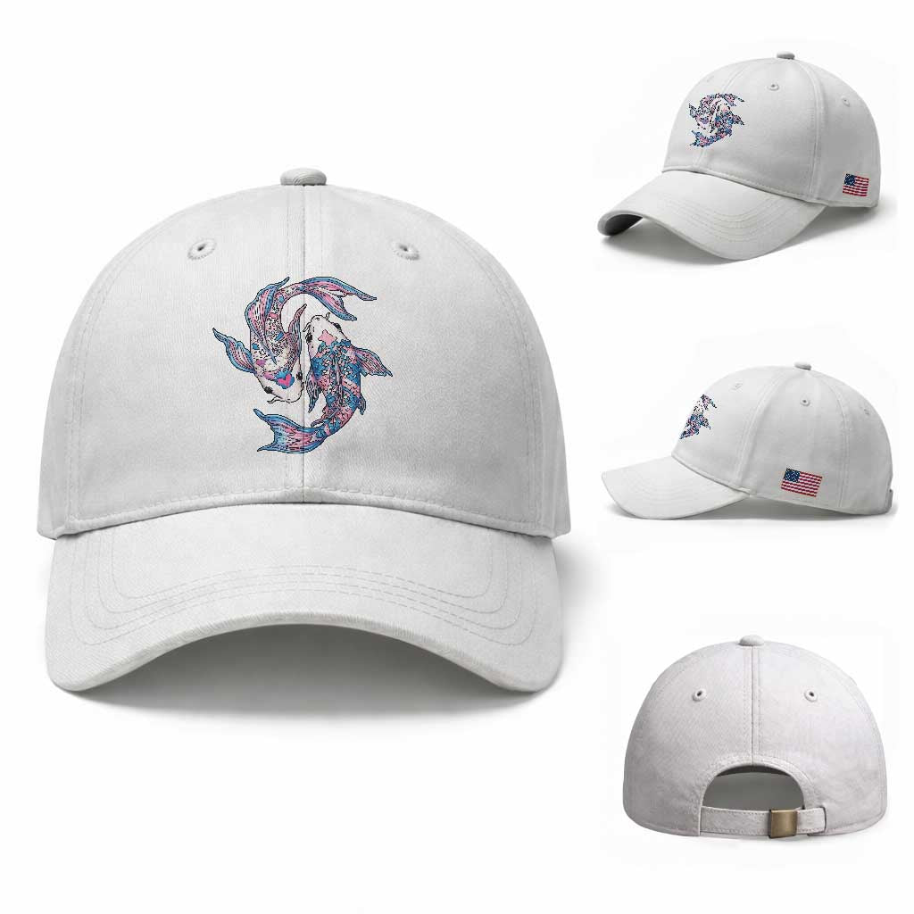 Transgender Ally Koi Fish Baseball Cap Funny Japanese Art Graphic