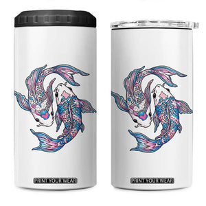 Transgender Ally Koi Fish 4 in 1 Can Cooler Tumbler Funny Japanese Art Graphic