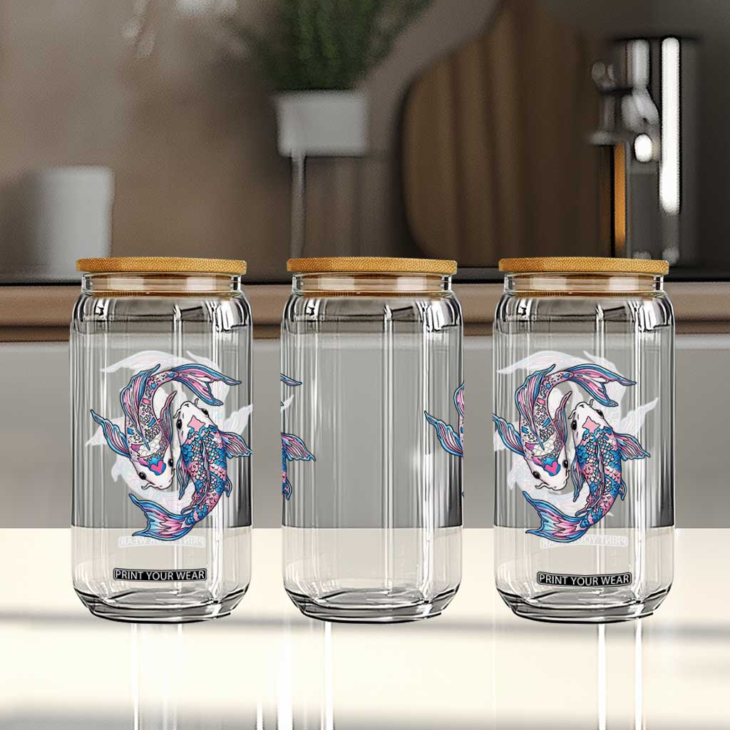 Transgender Ally Koi Fish Glass Can Funny Japanese Art Graphic