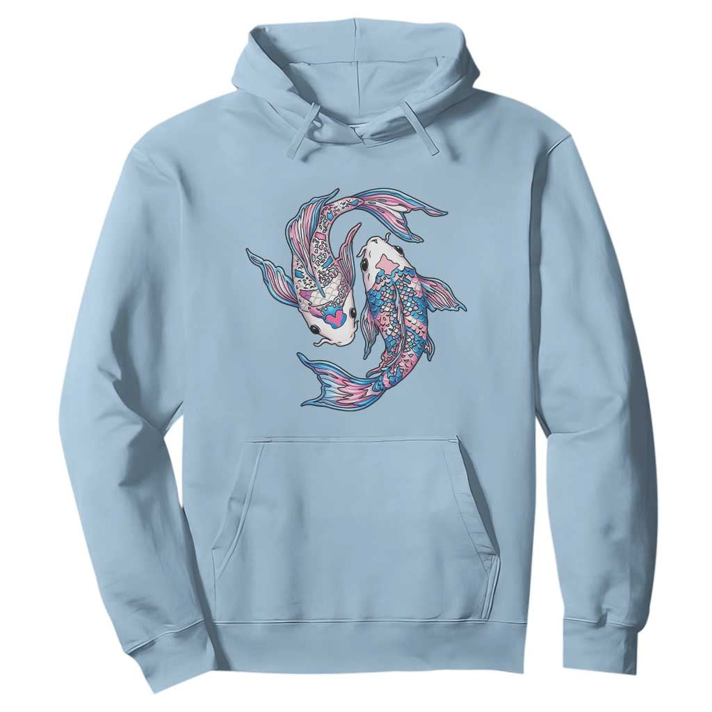 Transgender Ally Koi Fish Hoodie Funny Japanese Art Graphic TS12 Light Blue Print Your Wear