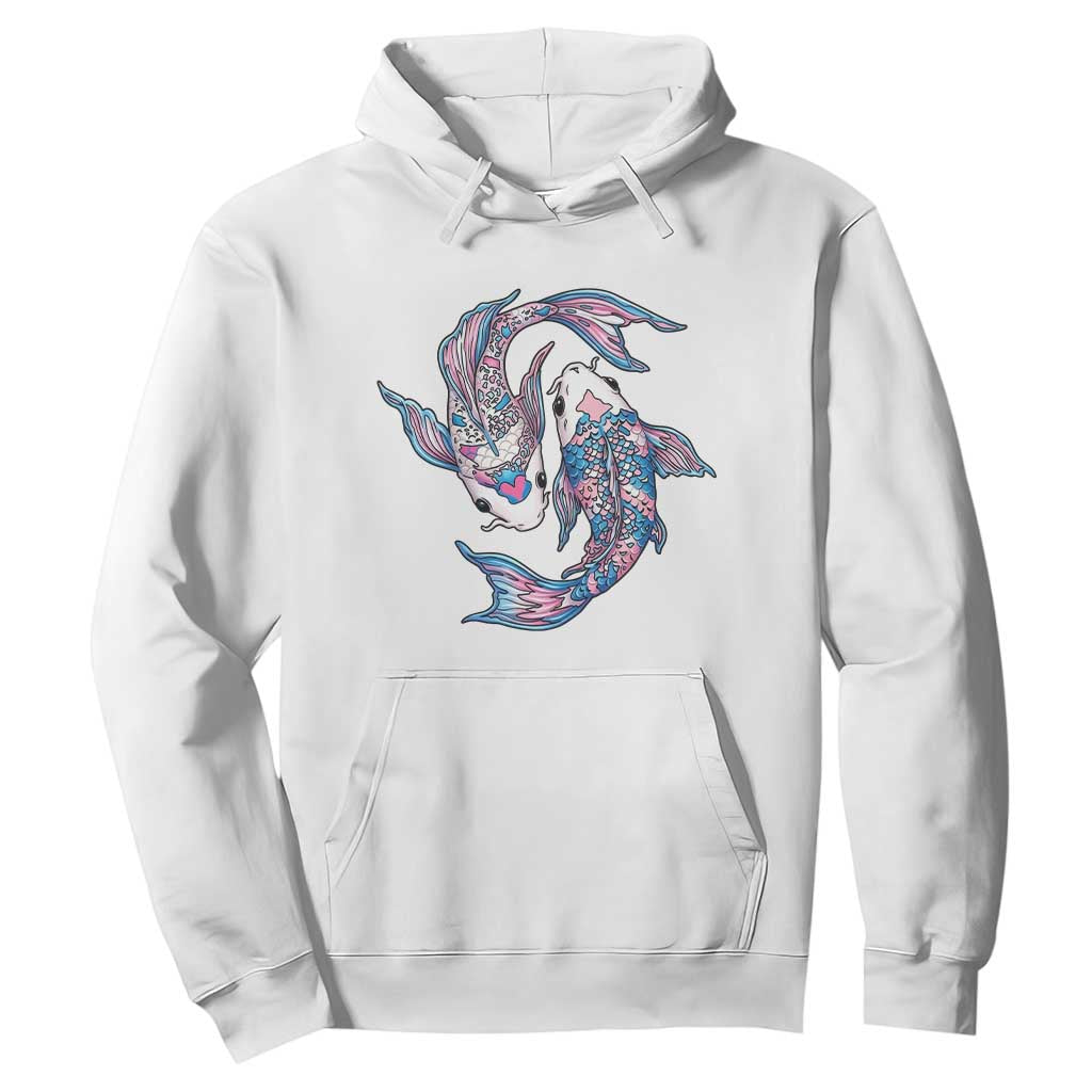 Transgender Ally Koi Fish Hoodie Funny Japanese Art Graphic TS12 White Print Your Wear