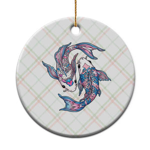 Transgender Ally Koi Fish Ceramic Ornament Funny Japanese Art Graphic
