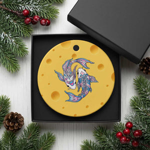 Transgender Ally Koi Fish Ceramic Ornament Funny Japanese Art Graphic