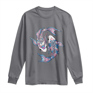 Transgender Ally Koi Fish Long Sleeve Shirt Funny Japanese Art Graphic TS12 Charcoal Print Your Wear
