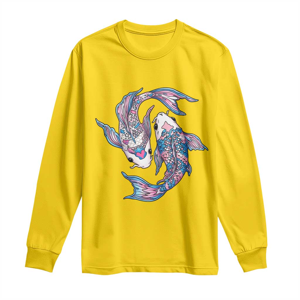 Transgender Ally Koi Fish Long Sleeve Shirt Funny Japanese Art Graphic TS12 Daisy Print Your Wear