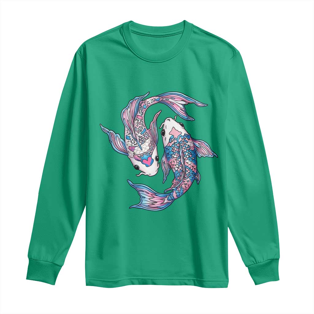 Transgender Ally Koi Fish Long Sleeve Shirt Funny Japanese Art Graphic TS12 Irish Green Print Your Wear