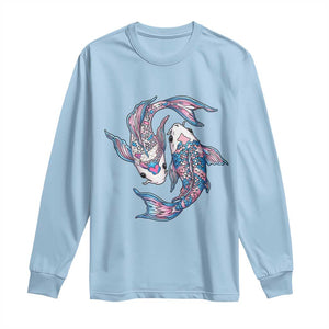 Transgender Ally Koi Fish Long Sleeve Shirt Funny Japanese Art Graphic TS12 Light Blue Print Your Wear