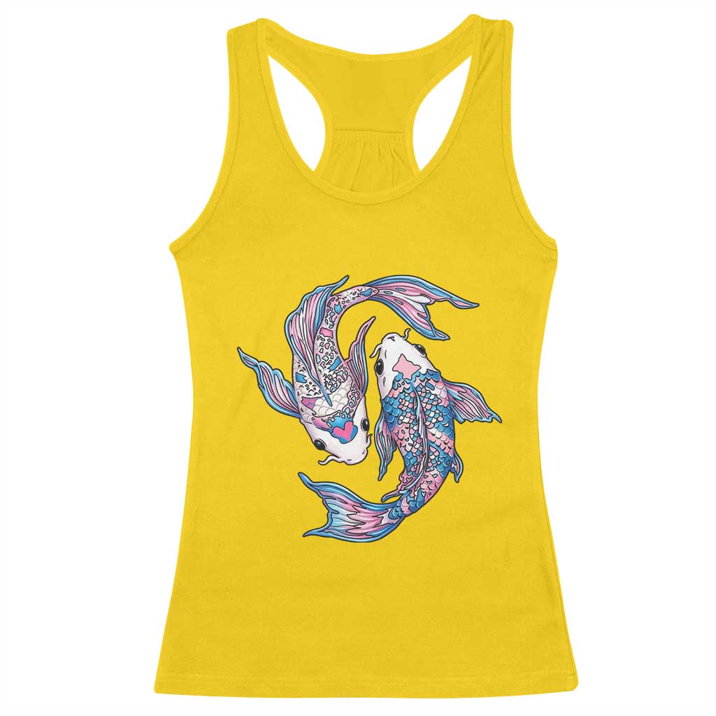 Transgender Ally Koi Fish Racerback Tank Top Funny Japanese Art Graphic