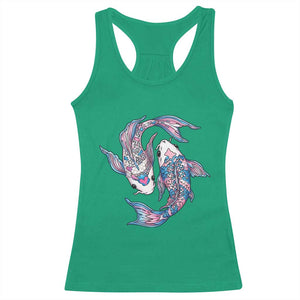 Transgender Ally Koi Fish Racerback Tank Top Funny Japanese Art Graphic