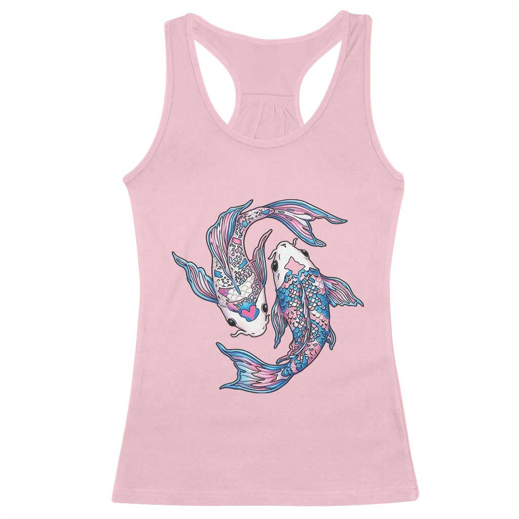 Transgender Ally Koi Fish Racerback Tank Top Funny Japanese Art Graphic