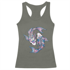 Transgender Ally Koi Fish Racerback Tank Top Funny Japanese Art Graphic
