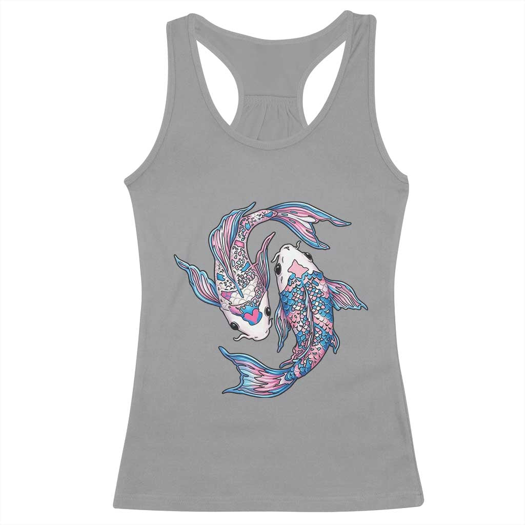 Transgender Ally Koi Fish Racerback Tank Top Funny Japanese Art Graphic