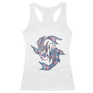 Transgender Ally Koi Fish Racerback Tank Top Funny Japanese Art Graphic