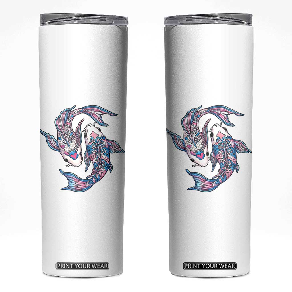 Transgender Ally Koi Fish Skinny Tumbler Funny Japanese Art Graphic TS12 White Print Your Wear