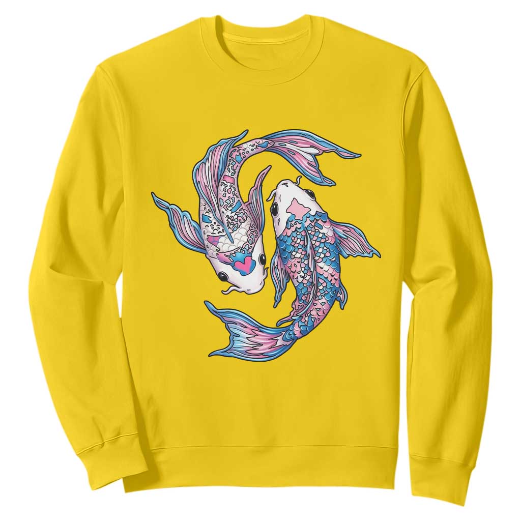 Transgender Ally Koi Fish Sweatshirt Funny Japanese Art Graphic