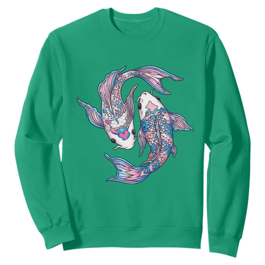 Transgender Ally Koi Fish Sweatshirt Funny Japanese Art Graphic