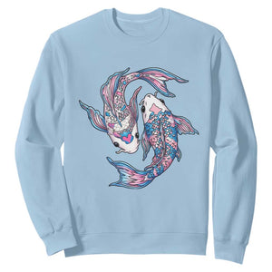 Transgender Ally Koi Fish Sweatshirt Funny Japanese Art Graphic