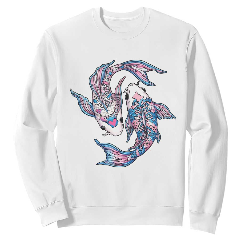 Transgender Ally Koi Fish Sweatshirt Funny Japanese Art Graphic