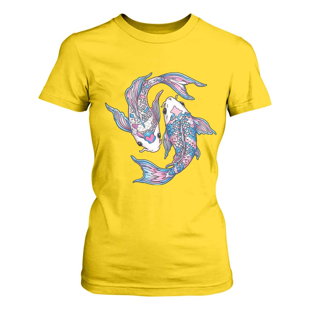 Transgender Ally Koi Fish T Shirt For Women Funny Japanese Art Graphic TS12 Daisy Print Your Wear