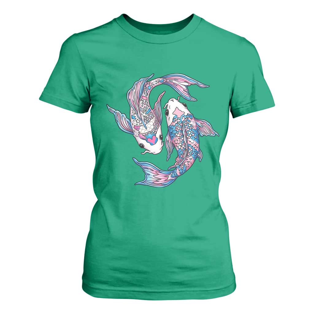 Transgender Ally Koi Fish T Shirt For Women Funny Japanese Art Graphic TS12 Irish Green Print Your Wear