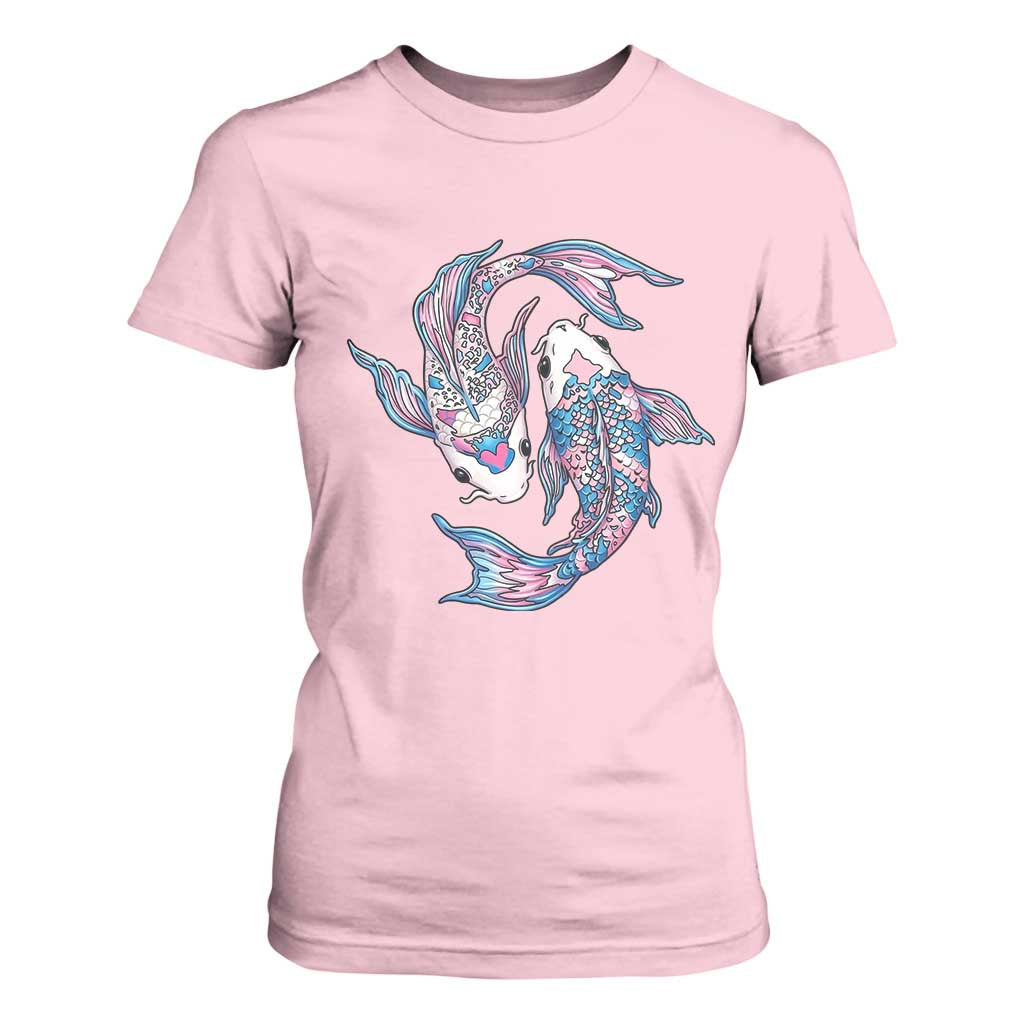 Transgender Ally Koi Fish T Shirt For Women Funny Japanese Art Graphic TS12 Light Pink Print Your Wear