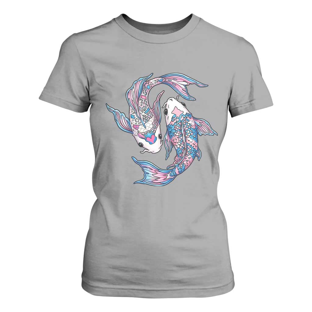 Transgender Ally Koi Fish T Shirt For Women Funny Japanese Art Graphic TS12 Sport Gray Print Your Wear