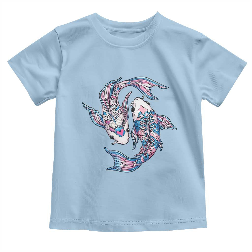 Transgender Ally Koi Fish Toddler T Shirt Funny Japanese Art Graphic TS12 Light Blue Print Your Wear