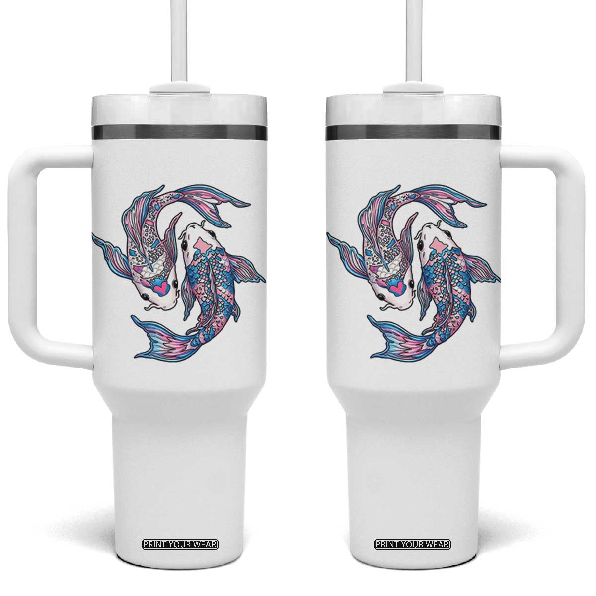 Transgender Ally Koi Fish Tumbler With Handle Funny Japanese Art Graphic