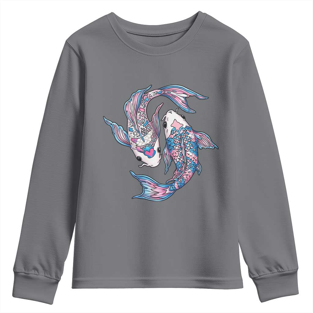 Transgender Ally Koi Fish Youth Sweatshirt Funny Japanese Art Graphic