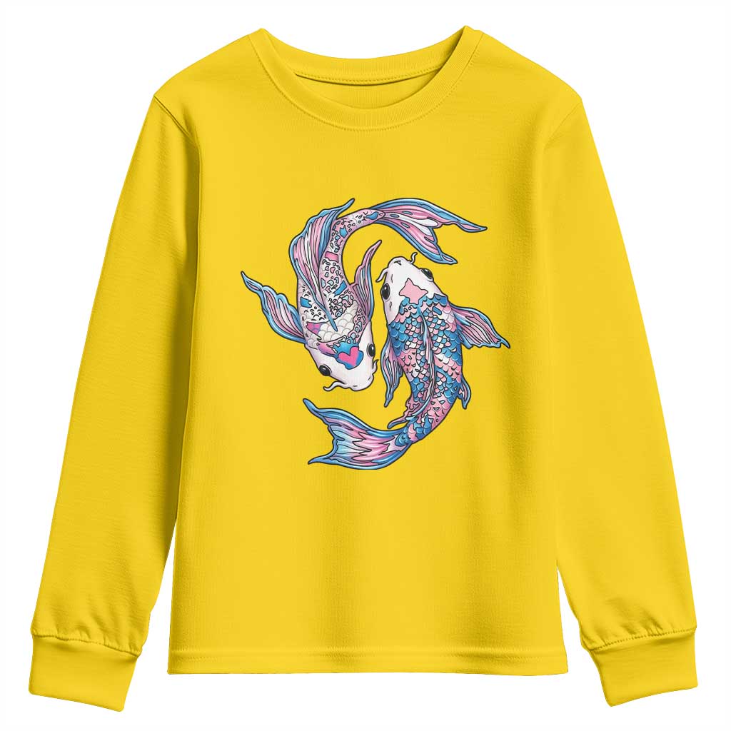 Transgender Ally Koi Fish Youth Sweatshirt Funny Japanese Art Graphic