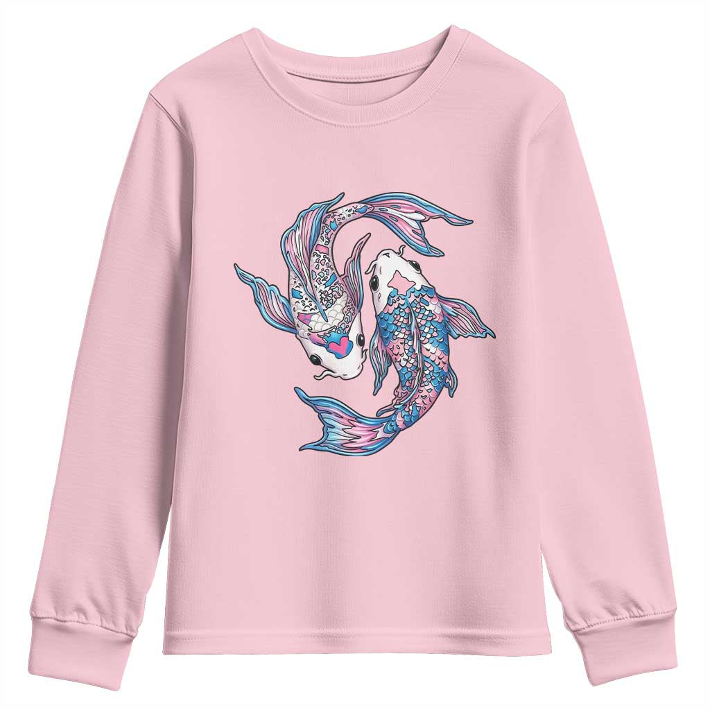 Transgender Ally Koi Fish Youth Sweatshirt Funny Japanese Art Graphic