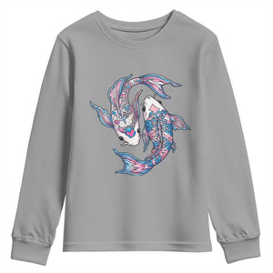 Transgender Ally Koi Fish Youth Sweatshirt Funny Japanese Art Graphic