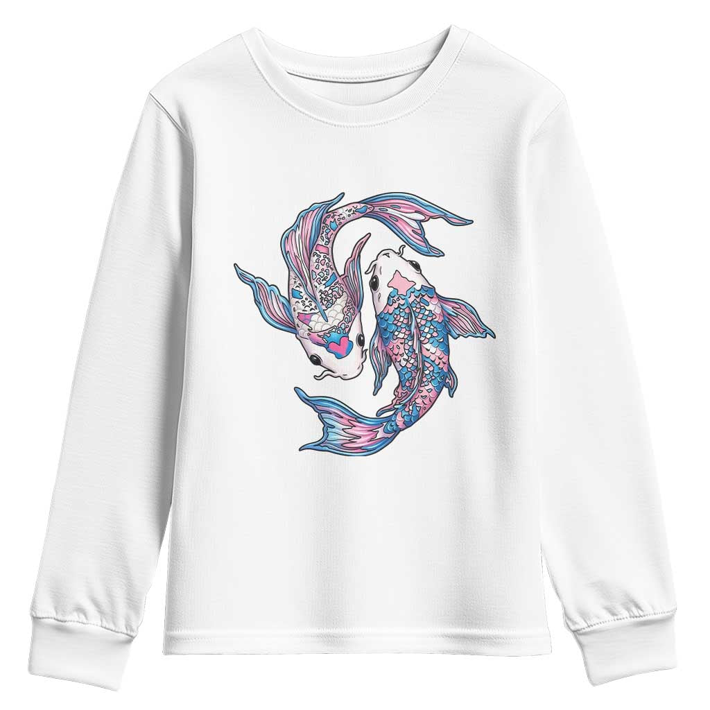 Transgender Ally Koi Fish Youth Sweatshirt Funny Japanese Art Graphic